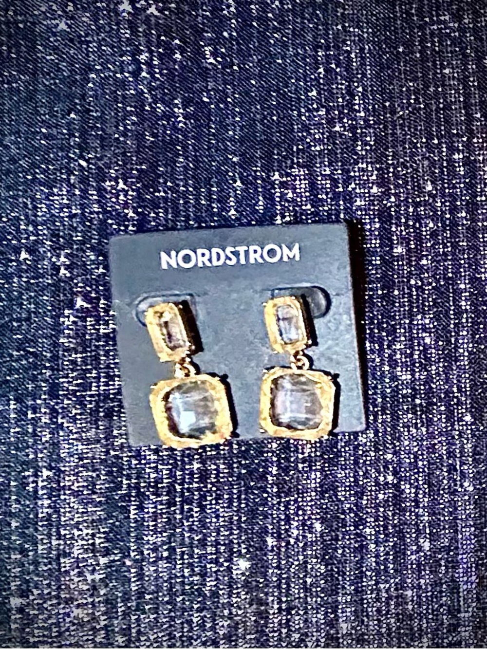 Nordstrom Gold and Clear Faceted Drop Earrings